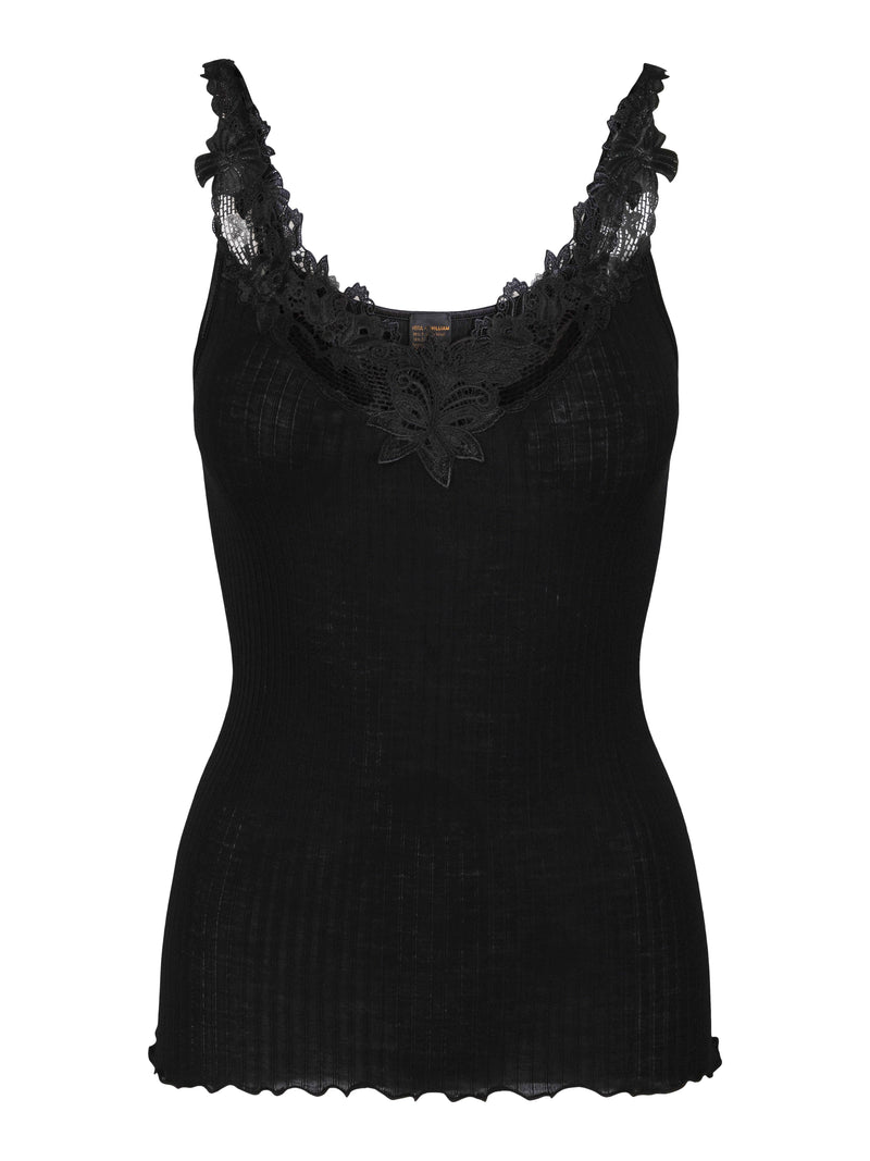 ZHER-LU - Camisole Femme Brodée Vintage, Bustier Galbant Noir - Tissu Respirant, Idéal Avec Jeans Ou Jupe - 9